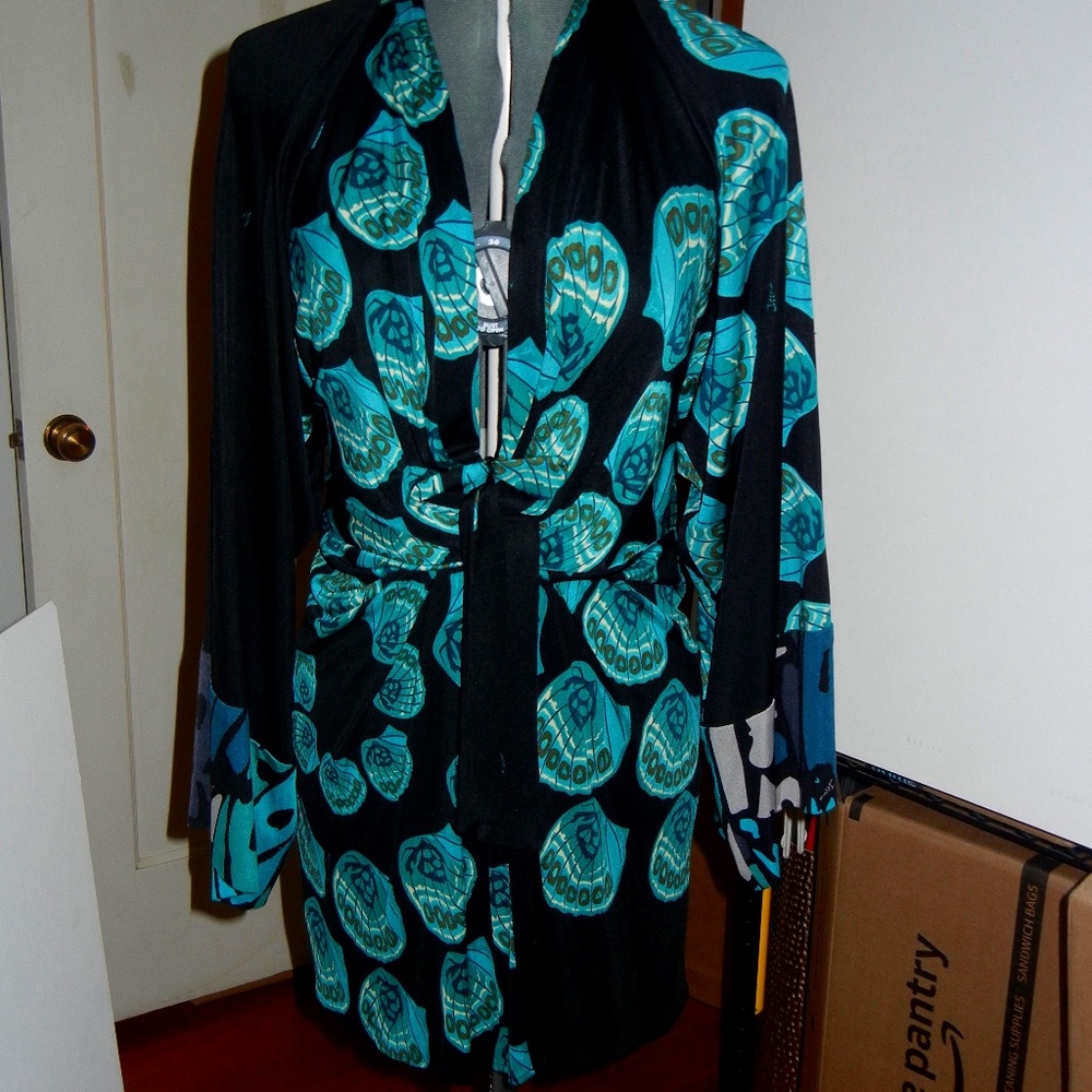 Vintage Issa London Silk Kimono Wrap Mini Dress US 6-8 | Kate Middleton Era Orig